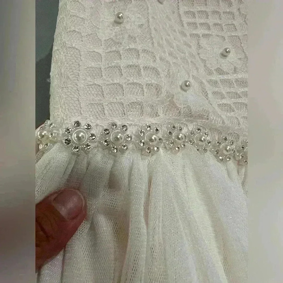 GIRLS PINK LACE DRESS PRINCESS DRESS SIZE 10 like new - Picture 9 of 10